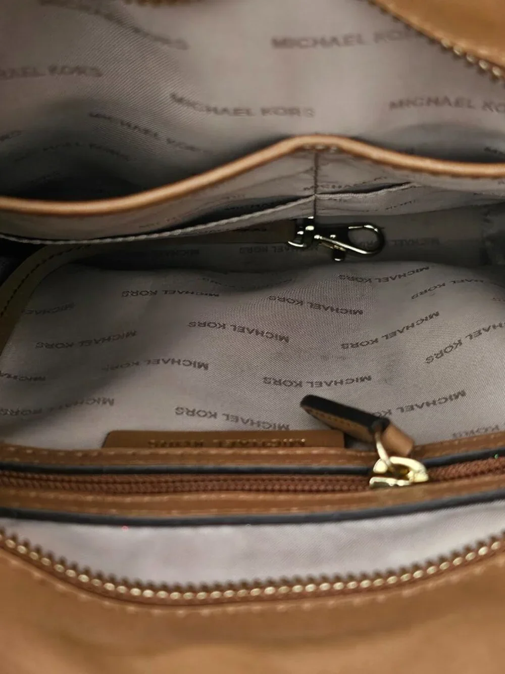 Michael Kors Hamilton Traveler Canvas Leather Crossbody Shoulder Bag COA Brown